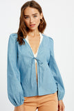 Chambray Tie Top